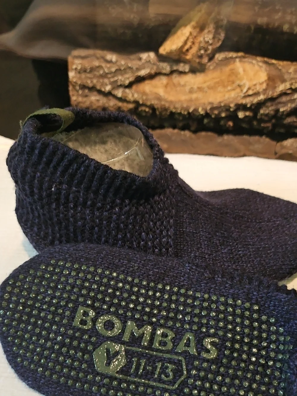 Bombas - The Gripper Slipper Navy Youth Size 11-13 NWT